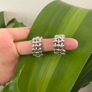 Silver hoop earring